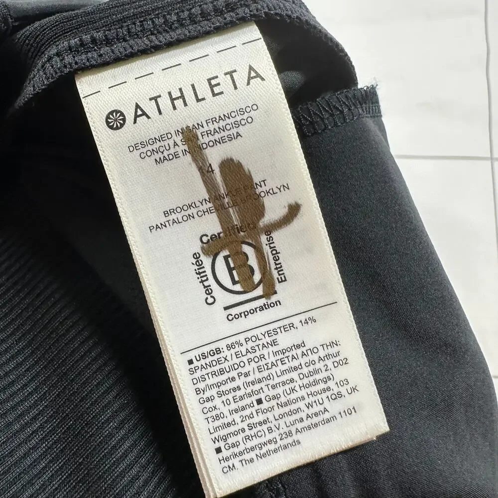 Athleta Pants Women 14 Black Brooklyn Mid Rise Ankle City Classic Commute Casual